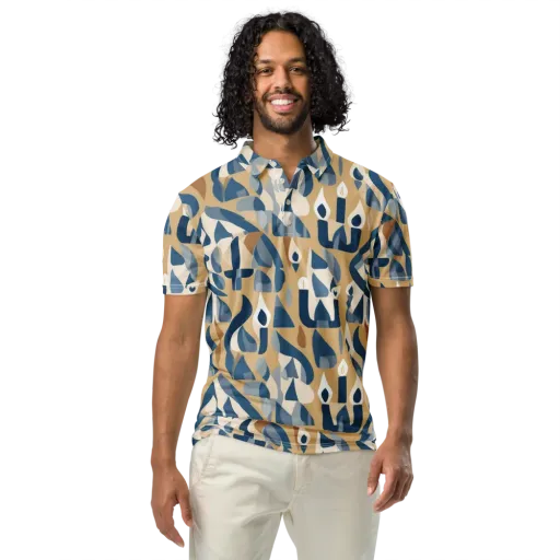 Candle Current on a Men's Slim Fit Polo Shirt