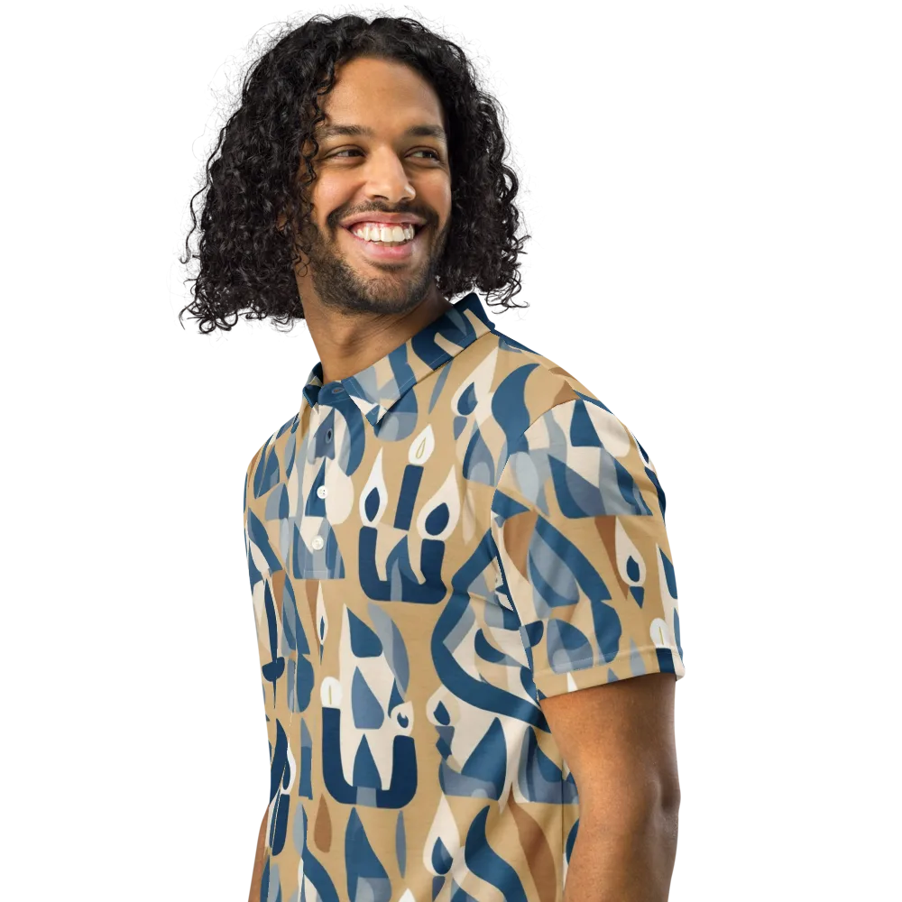 Candle Current on Men's Slim Fit Polo Shirt — Left Front