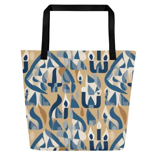 Candle Current on a Large Tote Bag W/ Pocket