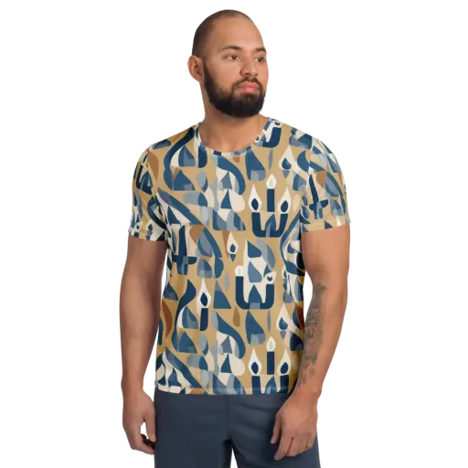 Candle Current on a Men's Athletic T-Shirt