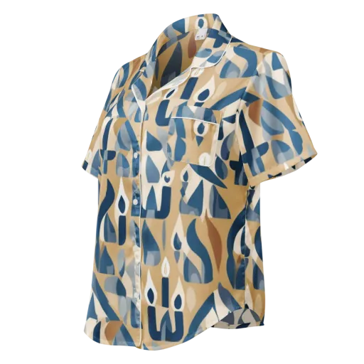 Candle Current on a Women's Short Sleeve Pajama Top