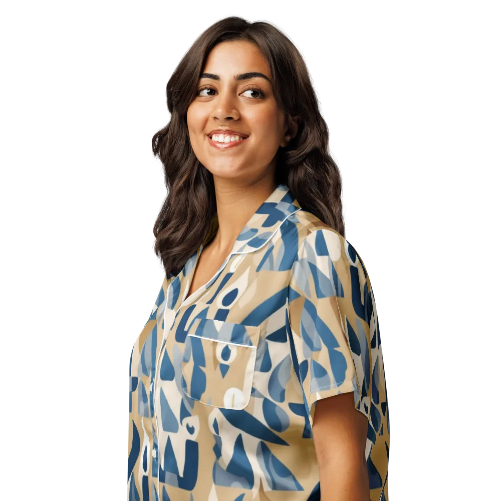 Candle Current on Women's Short Sleeve Pajama Top — Left Front