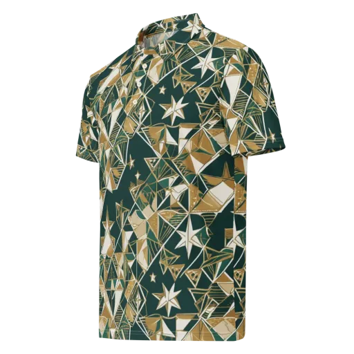 Gilded Origami on a Men's Slim Fit Polo Shirt