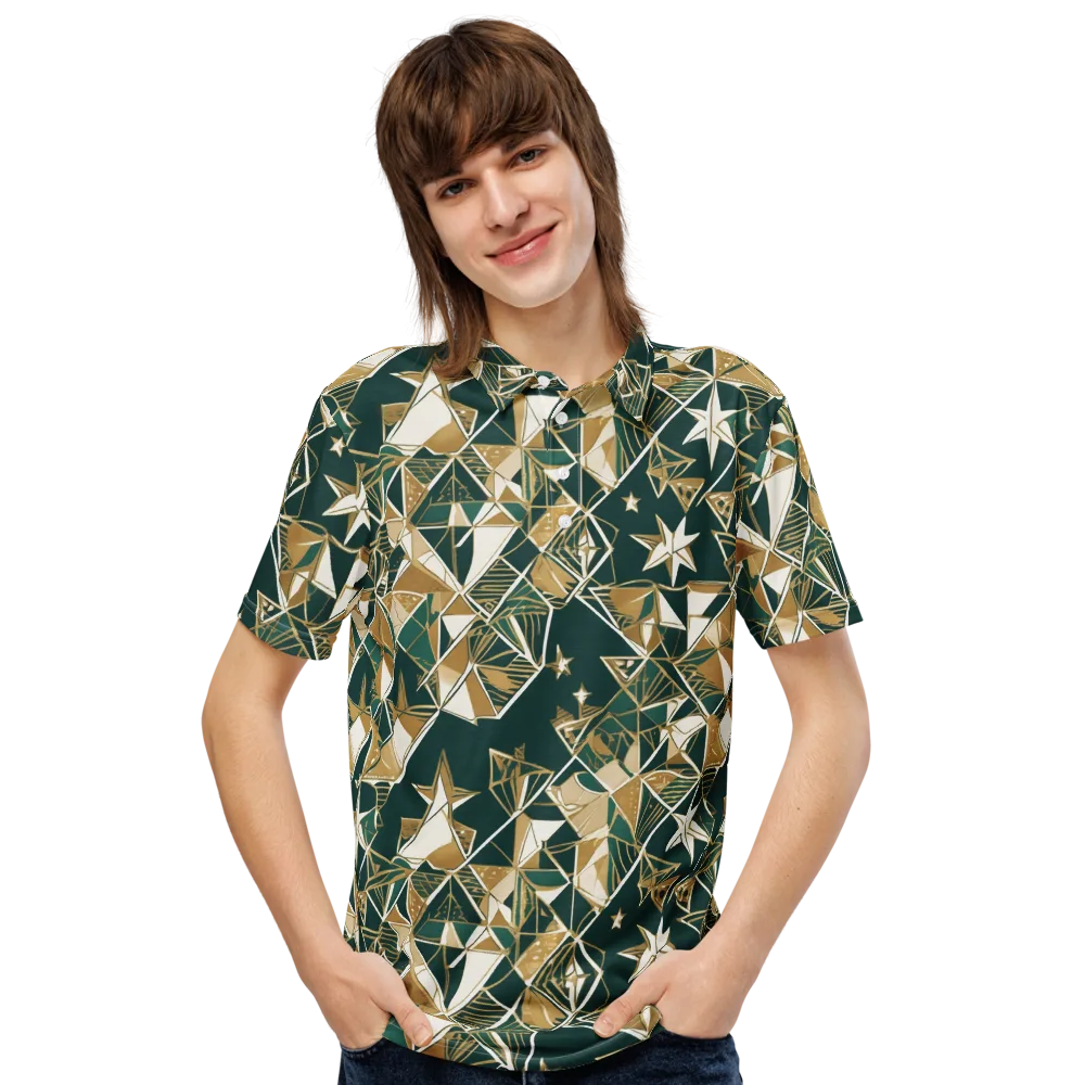Gilded Origami on Men's Slim Fit Polo Shirt — Front