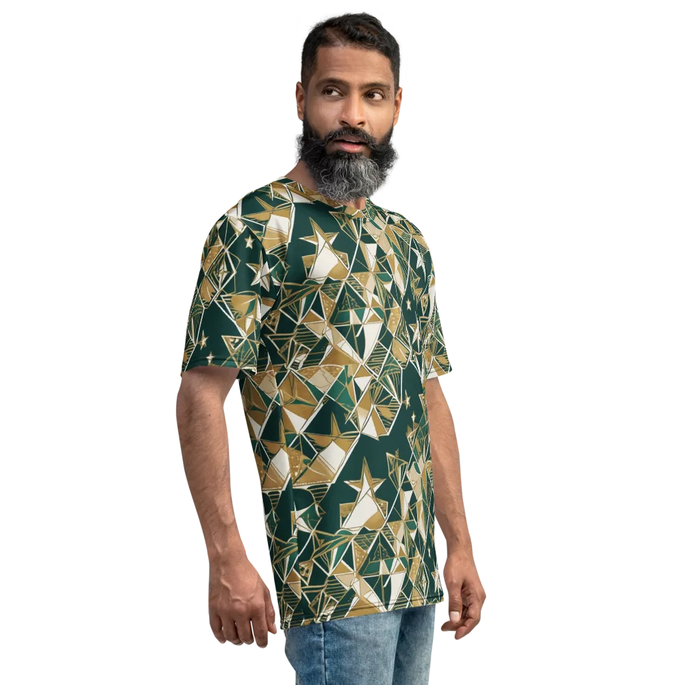 Gilded Origami on Men's Crew Neck T-Shirt — Right