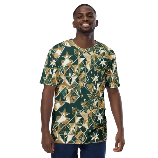 Gilded Origami on a Men's Crew Neck T-Shirt