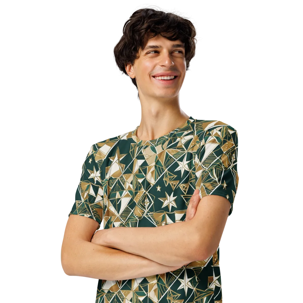 Gilded Origami on Men's Crew Neck T-Shirt — Left Front