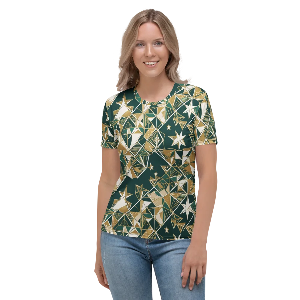 Gilded Origami on Women's Crew Neck T-Shirt — Front