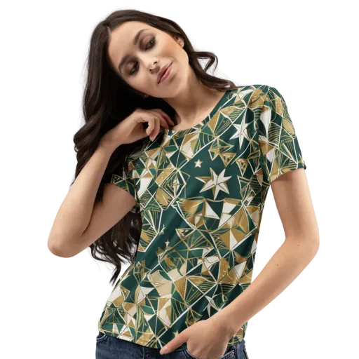 Gilded Origami on a Women's Crew Neck T-Shirt