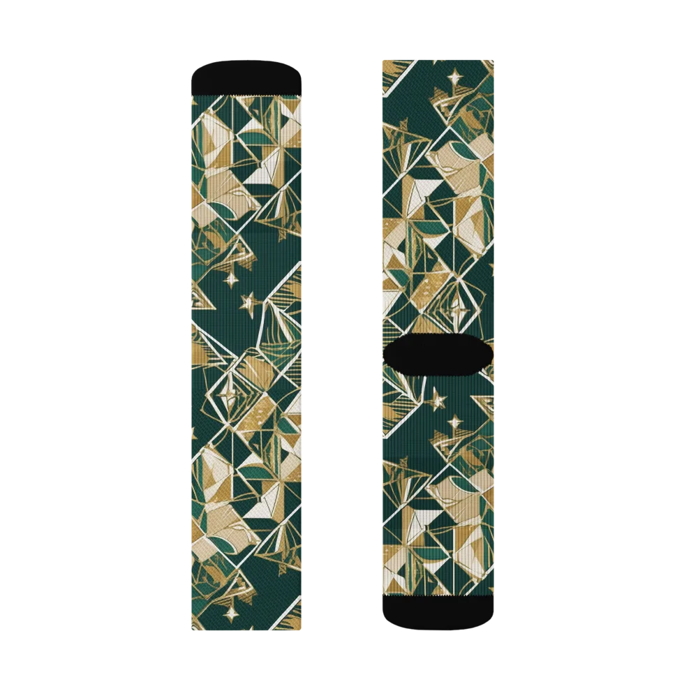 Gilded Origami on Socks — Left Sock