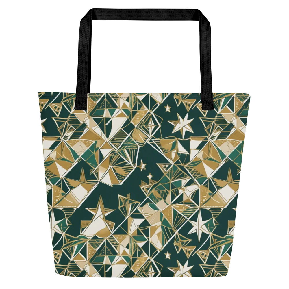 Gilded Origami on Large Tote Bag W/ Pocket — Front