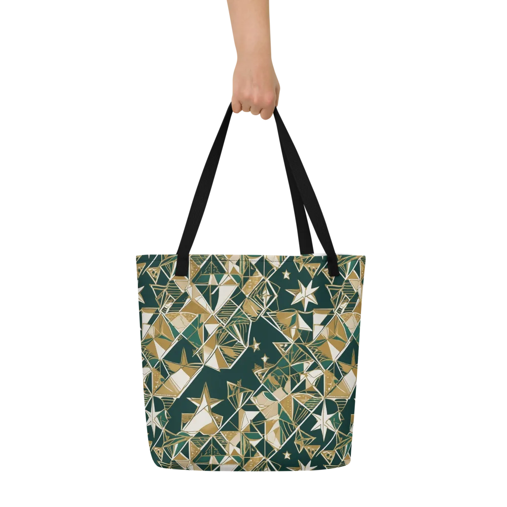 Gilded Origami on Large Tote Bag W/ Pocket — Front