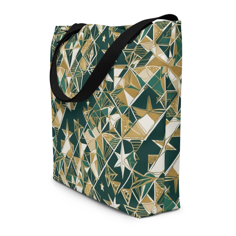 Gilded Origami on Large Tote Bag W/ Pocket — Front