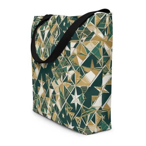 Gilded Origami on a Large Tote Bag W/ Pocket