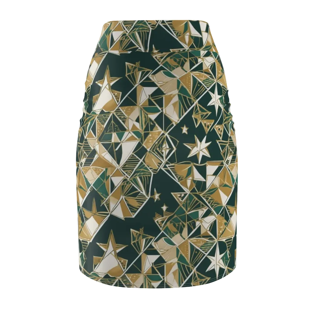 Gilded Origami on Pencil Skirt — Back