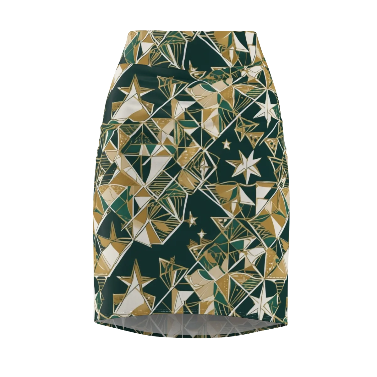 Gilded Origami on Pencil Skirt — Front