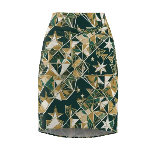 Gilded Origami on a Pencil Skirt