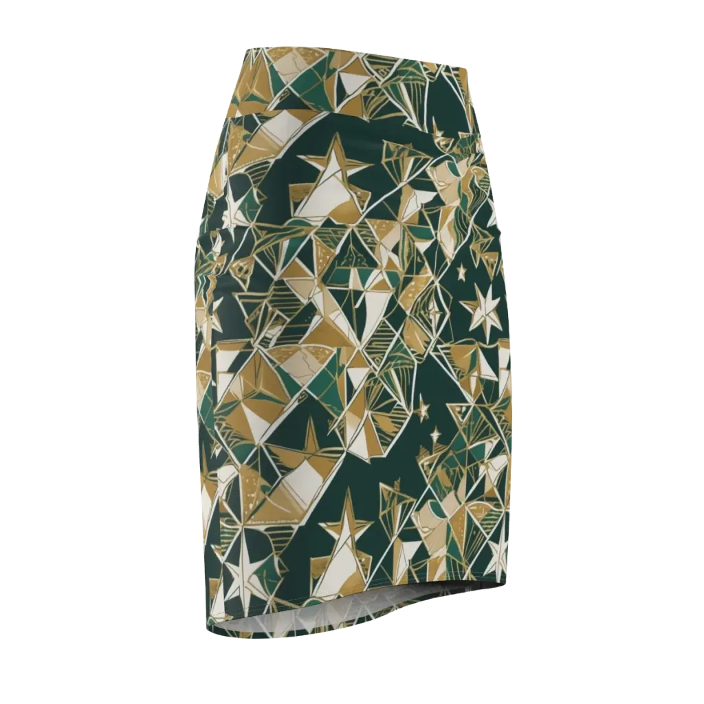 Gilded Origami on Pencil Skirt — Front Side