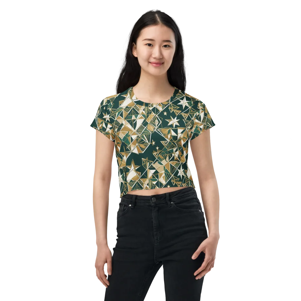 Gilded Origami on Crop Tee — Front