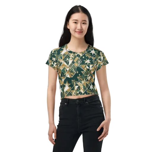 Gilded Origami on a Crop Tee