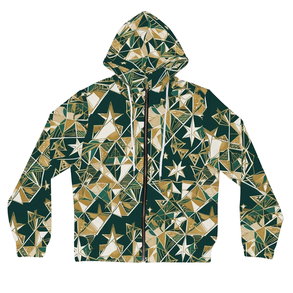 Gilded Origami on Women's Full-Zip Hoodie — Front