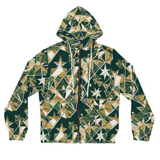 Gilded Origami on a Women's Full-Zip Hoodie