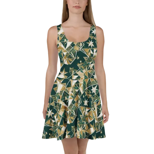 Gilded Origami on a Skater Dress