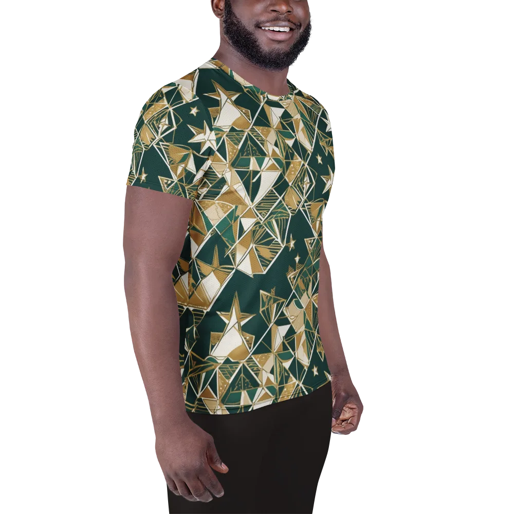 Gilded Origami on Men's Athletic T-Shirt — Right