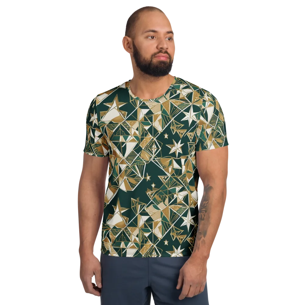 Gilded Origami on Men's Athletic T-Shirt — Front