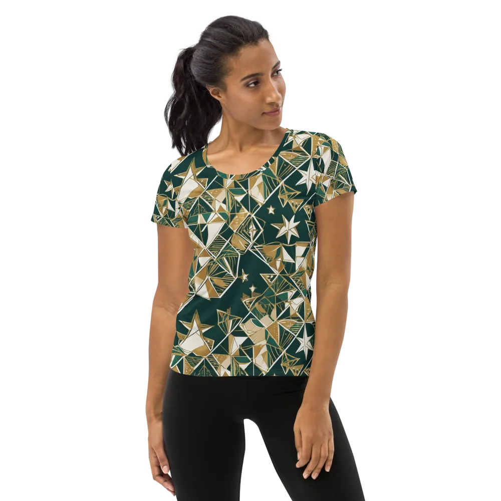 Gilded Origami on Women's Athletic T-Shirt — Front
