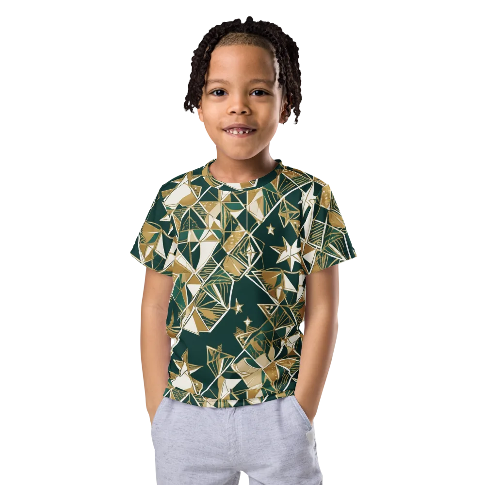 Gilded Origami on Kids Crew Neck T-Shirt — Front