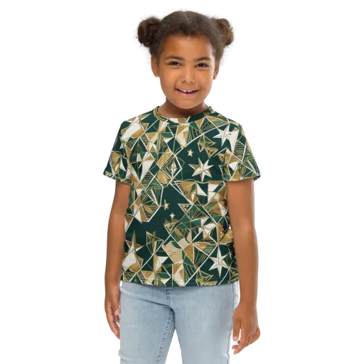 Gilded Origami on a Kids Crew Neck T-Shirt