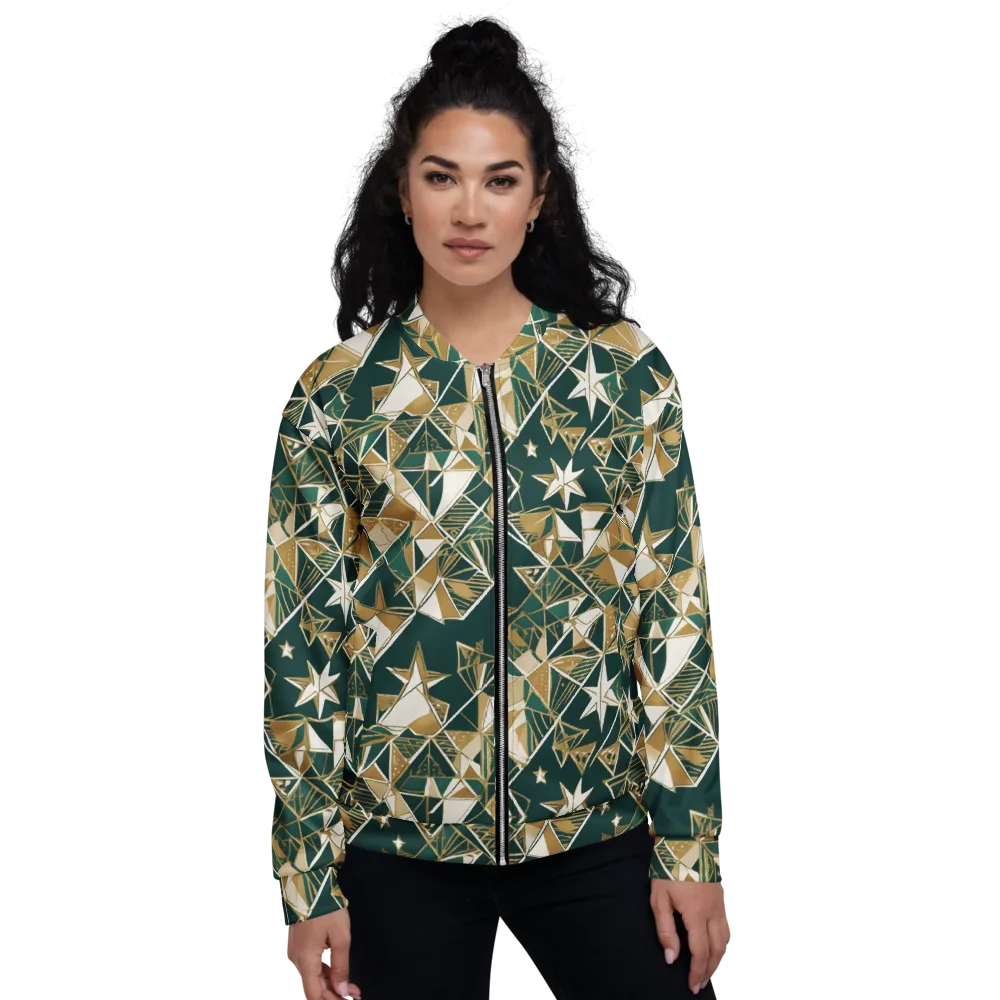 Gilded Origami on Bomber Jacket — Front