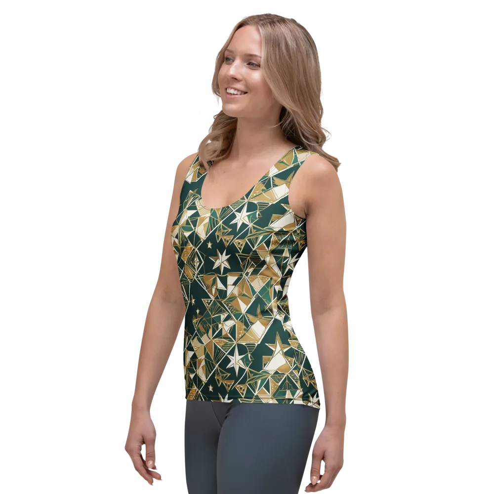 Gilded Origami on Women's Tank Top — Left Front