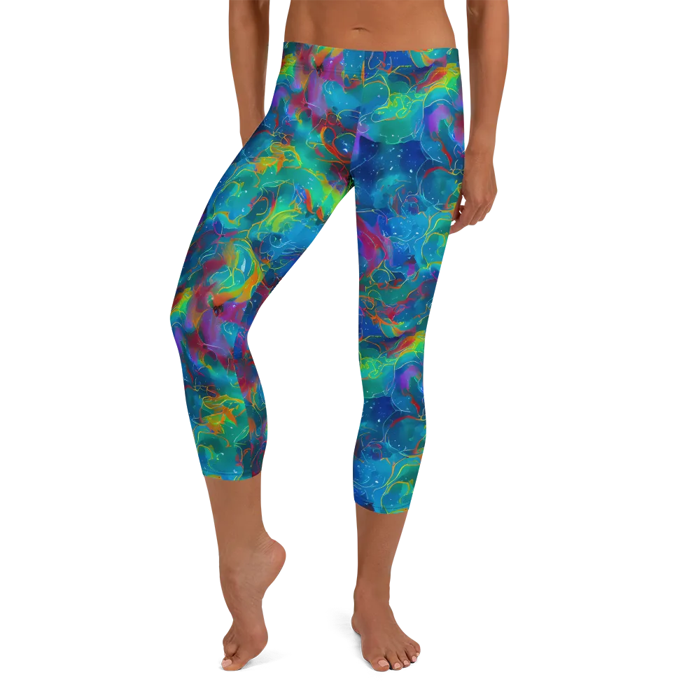 Chromatic Tidalwave on Capri Leggings — Front