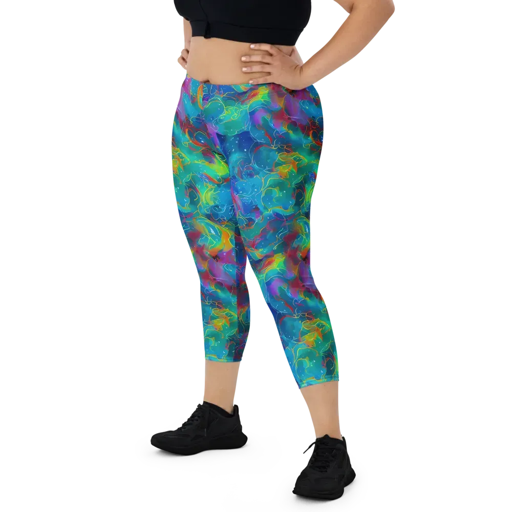 Chromatic Tidalwave on Capri Leggings — Front