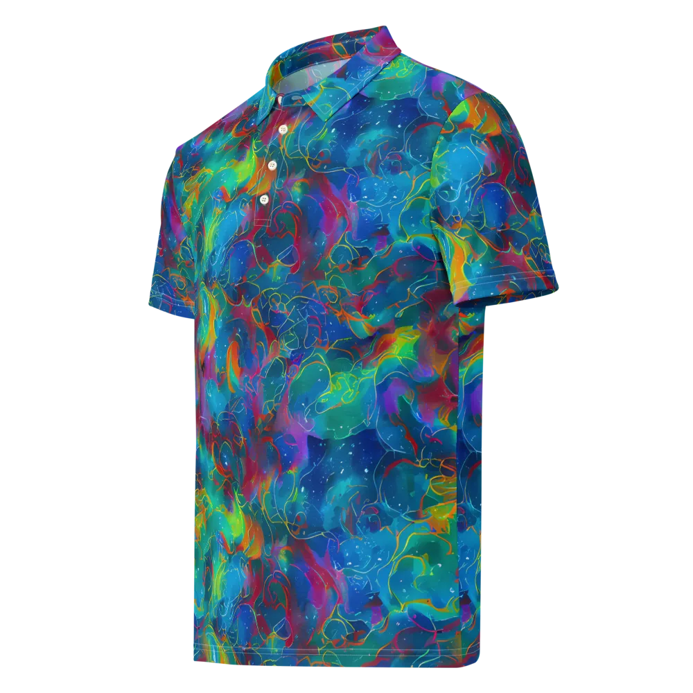 Chromatic Tidalwave on Men's Slim Fit Polo Shirt — Left Front