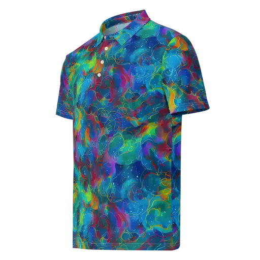 Chromatic Tidalwave on a Men's Slim Fit Polo Shirt