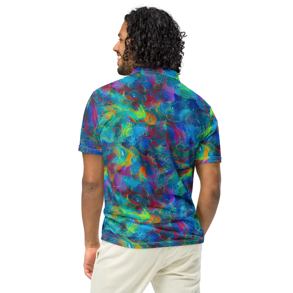 Chromatic Tidalwave on Men's Slim Fit Polo Shirt — Back