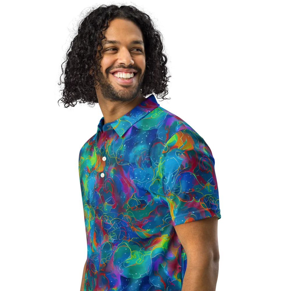 Chromatic Tidalwave on Men's Slim Fit Polo Shirt — Left Front