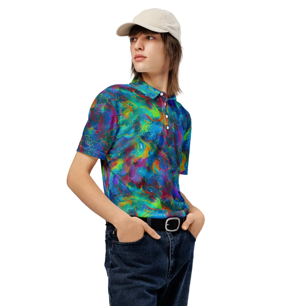 Chromatic Tidalwave on Men's Slim Fit Polo Shirt — Right Front