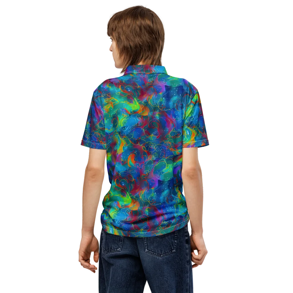 Chromatic Tidalwave on Men's Slim Fit Polo Shirt — Back