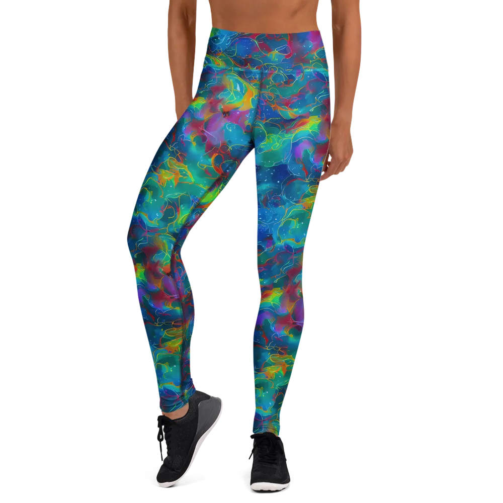Chromatic Tidalwave on Yoga Leggings — Front