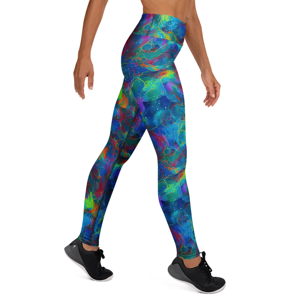 Chromatic Tidalwave on Yoga Leggings — Right
