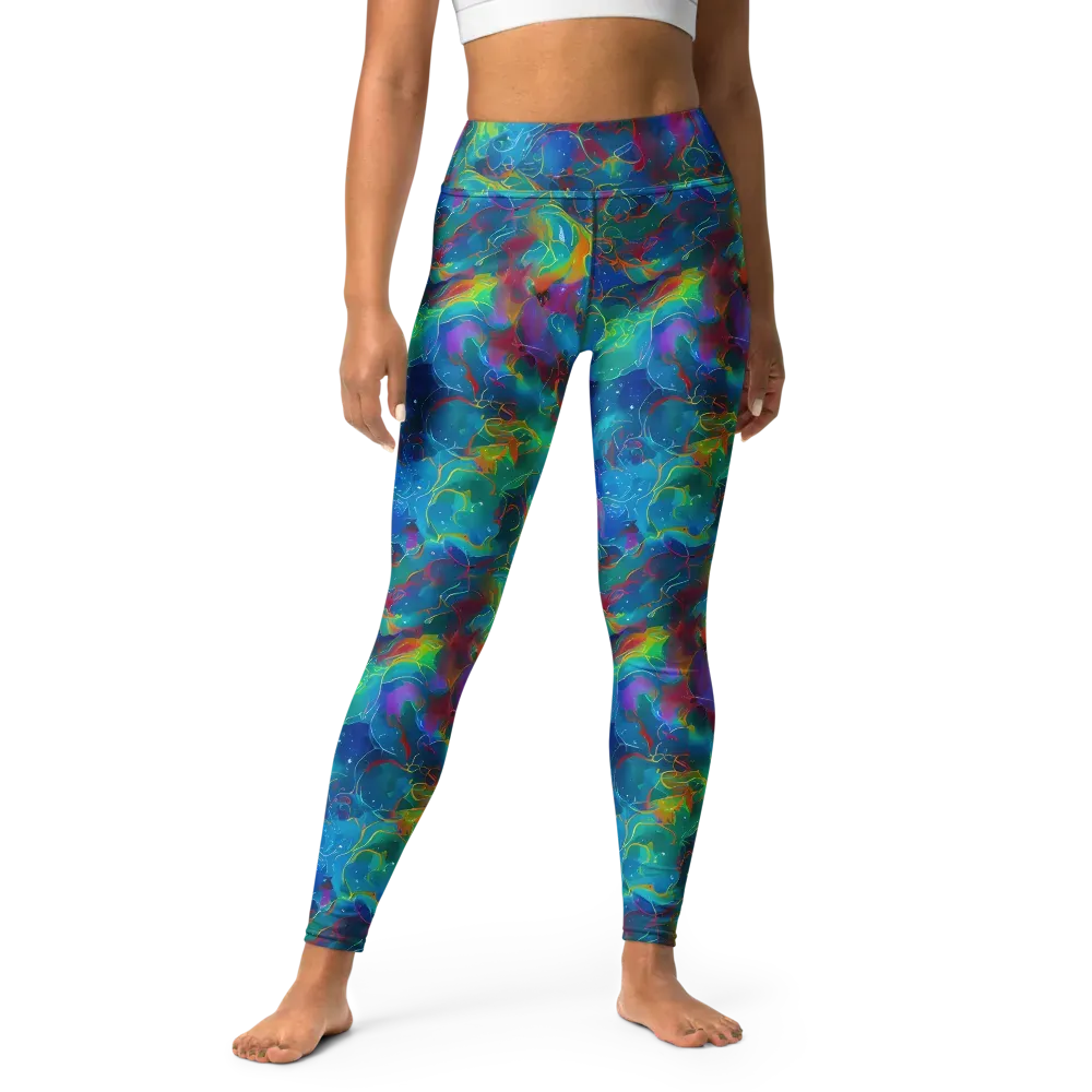 Chromatic Tidalwave on Yoga Leggings — Front