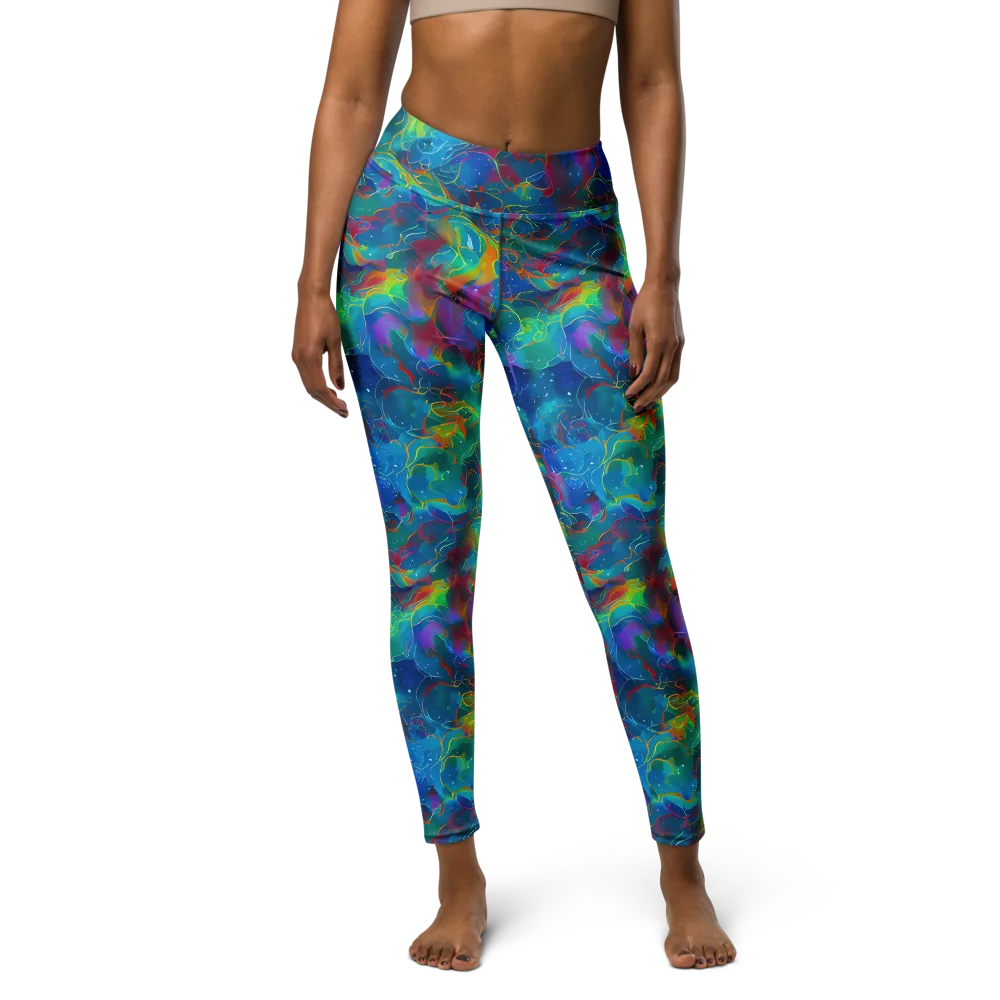 Chromatic Tidalwave on Yoga Leggings — Front