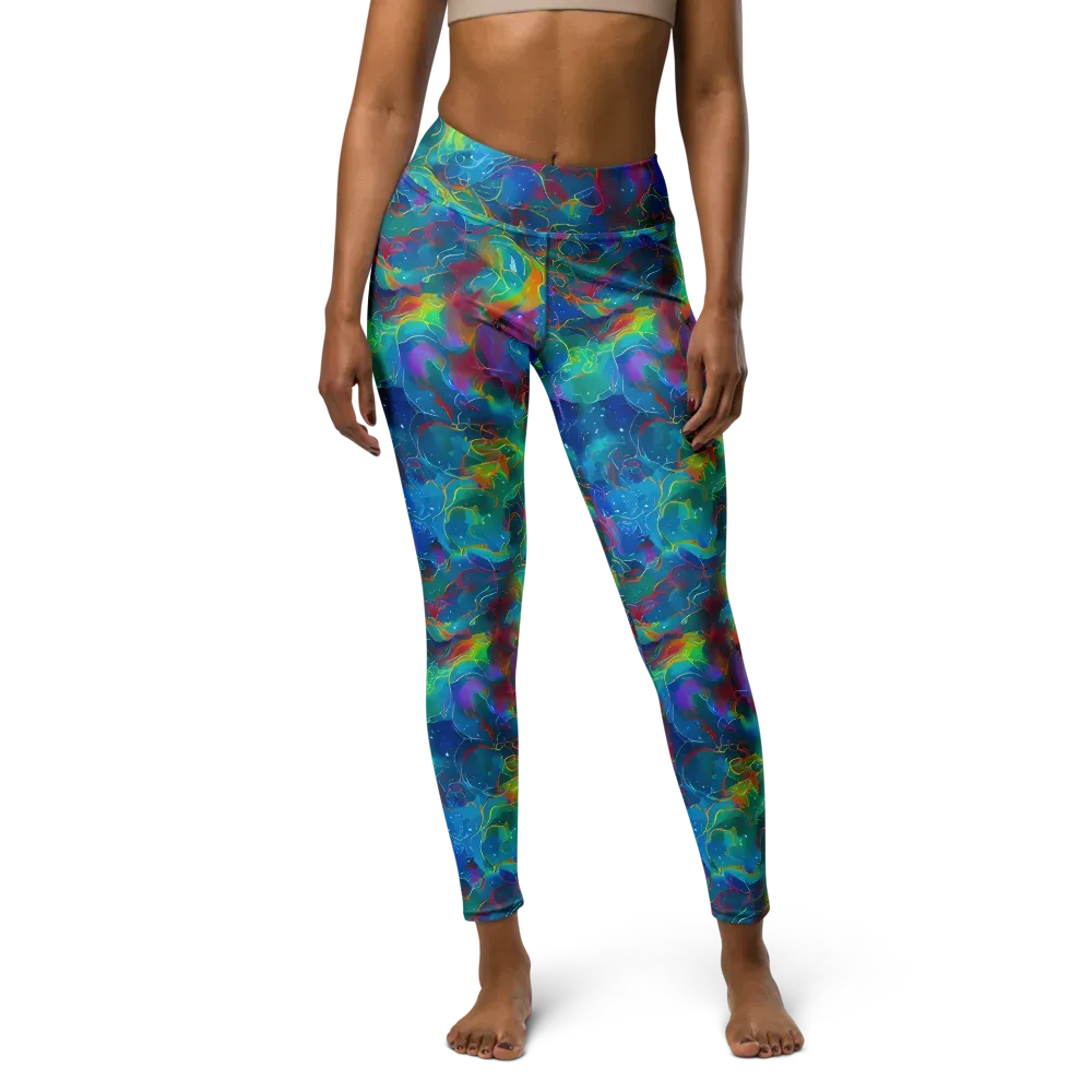 Chromatic Tidalwave on Yoga Leggings — Front