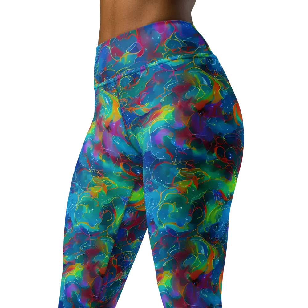 Chromatic Tidalwave on Yoga Leggings — Left Front