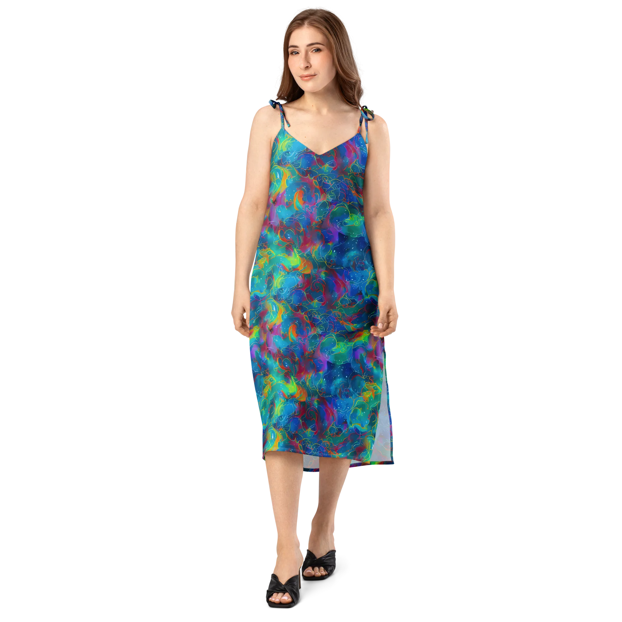 Chromatic Tidalwave on Slip Dress — Front
