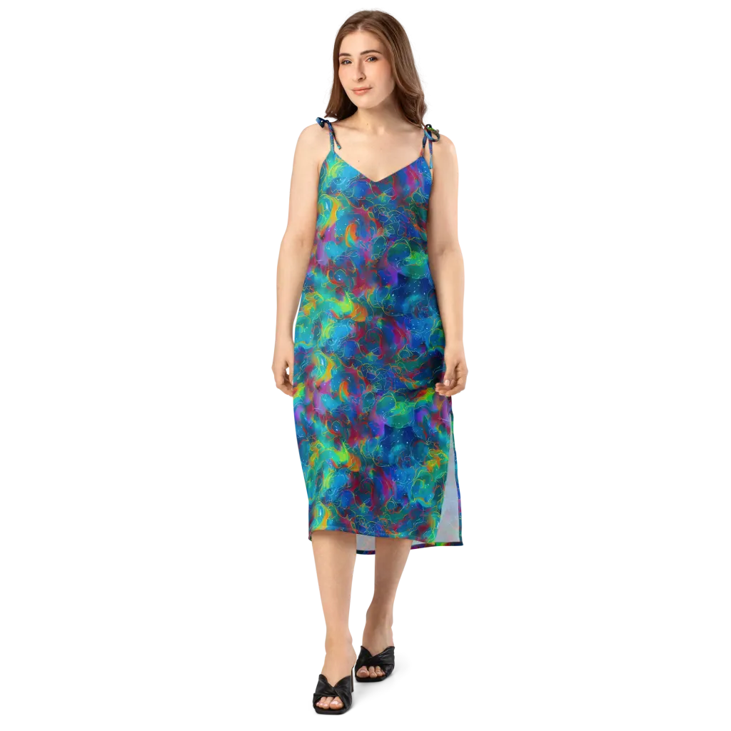 Chromatic Tidalwave on Slip Dress — Front